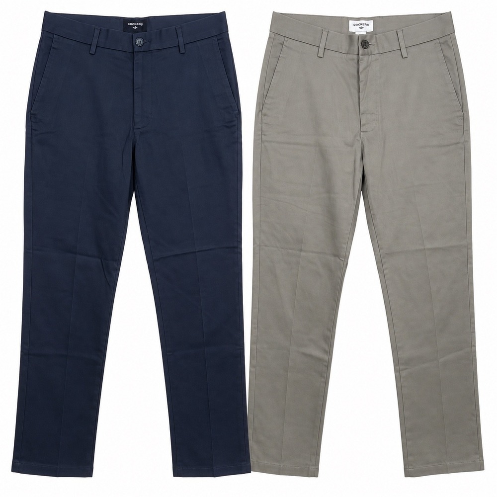 LOT of 2 Dockers Slim Tapered Chino Pants Mens 30x30 Navy Grey Stretch Casual